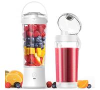 TOPESCT Mixeur portable pour shakes et smoothies,mini mixeur personnel 500 ml,rechargeable par USB avec 6 lames ultra-tranchantes pour les voyages,le bureau et le sport(blanc)