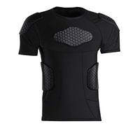 Topeter T-shirt de compression rembourré pour homme - Protection poitrine et épaules