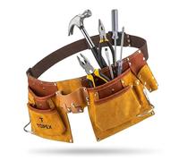 Topex Ceinture à outils 79R405 – 11 poches cuir/toile marron