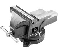 TOPEX Etau de serrurier rotatif 200 mm, avec enclume. Base en fonte ductile, corps en fonte grise, mâchoires en acier trempé