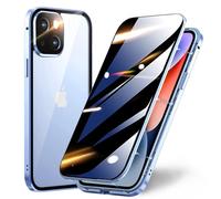 TOPF&B Coque de confidentialité pour iPhone 15 Plus, coque magnétique, protection d'écran de confidentialité intégrée et protecteur d'appareil photo, coque intégrale à 360 degrés en métal pour iPhone