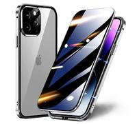 TOPF&B Coque de confidentialité pour iPhone 15 Pro, coque magnétique avec protection d'écran de confidentialité intégrée et protecteur d'appareil photo, coque intégrale à 360 degrés en métal pour