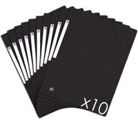Topfile+ Pack Of 10 Cardboard Folders With 3 Flaps A4 Size Elastic Closure-Black