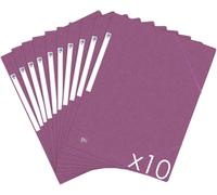 Topfile+ Pack Of 10 Cardboard Folders With 3 Flaps A4 Size Elastic Closure-Pockets Plum