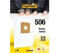 TopFilter 506, 4 sacs aspirateur pour Elcotec et Zelmer boîte de sacs d'aspiration en non-tissé, 4 sacs à poussière (30 x 26 x 0,1 cm) G