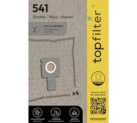 TopFilter 541, 4 sacs aspirateur pour Elcotec et Nilco boîte de sacs d'aspiration en non-tissé, 4 sacs à poussière (30 x 26 x 0,1 cm), Blanc