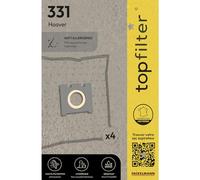TopFilter 64331 Lot de 4 sacs aspirateur Hoover, sac aspirateur, poche aspirateur, accessoire aspirateur, Non tissé polypropylène, Carton, Caoutchouc, 30 x 26 cm