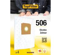 TopFilter 64506 Lot de 4 sacs aspirateur Zelmer et Elcotec, sac aspirateur, poche aspirateur, accessoire aspirateur, Non tissé polypropylène, Caoutchouc, Carton, 30 x 26 cm, Blanc