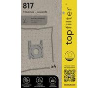 TopFilter 64817 Lot de 4 sacs aspirateur Rowenta et Moulinex, sac aspirateur, poche aspirateur, accessoire aspirateur, Non tissé polypropylène, Plastique, 30 x 26 cm