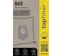 TopFilter 64865 Lot de 4 sacs aspirateur Bosch, sac aspirateur, poche aspirateur, accessoire aspirateur, Non tissé polypropylène, Caoutchouc, Carton, 30 x 26 cm
