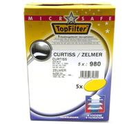 TopFilter 67980 Lot de 5 sacs aspirateur compatibles Zelmer et Curtiss, sac aspirateur, sac à poussière pour aspirateur, Non tissé, 30 x 29 cm