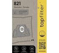 TopFilter 821, 4 sacs aspirateur pour Electrolux et Tornado boîte de sacs d'aspiration en non-tissé, 4 sacs à poussière (30 x 26 x 0,1 cm), Blanc