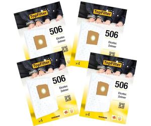 TopFilter 9994750 Lot de 4 packs de 4 sacs aspirateur 64506 Zelmer et Elcotec, soit 16 sacs aspirateur, poche aspirateur, accessoire aspirateur, Non tissé polypropylène, Caoutchouc, Carton, 30 x 26 cm
