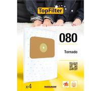 TopFilter Sacs aspirateur 4 pièces, non-tissé polypropylène, compatible avec Tornado, 30 x 26 x 0,1 cm, Blanc