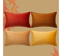 Topfinel Housse de Coussin 30x50 cm Jaune Decoratives Dégradées Boheme Chambre Enfant Salon Maison Lot de 4 Housse Coussin Carré Velours Doux pour Canapé Lit Jardin Déco Aesthetic Scandinave