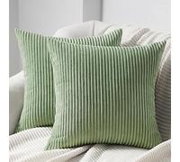 Topfinel Housse de Coussin 65 x 65 Vert Anis en Velours Côtelé Respirant Housse Douce pour Coussin Décoratif Canapé Salon Chambre Lit Adulte Scandinave Boheme Lot de 2