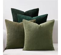 Topfinel Housses de Coussin 50x50 Vert Foncé Décoration Chambre Salon Maison Lot de 4 Housse Coussin Canapé Lit Jardin Déco Aesthetic Scandinave pour Canapé en Velours Côtelé