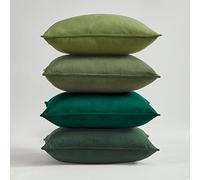 Topfinel Housses de Coussins Decoratives 50x50 Vert Décoration Salon Chambre Enfant Bebe Lot de 4 Velours Doux Housse Coussin pour Canapé Lit Salon Chaise Scandinave à Motif Uni