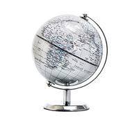 TOPGLOBE 14 cm argent globe terrestre avec support en acier inoxydable pour