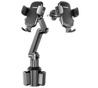 TOPGO Support de téléphone de voiture Pro Ver [hauteur réglable et ne se secoue pas] Support de téléphone de voiture compatible avec iPhone 16 Pro Max et autres smartphones, noir