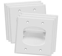 Topgreen Plaque murale encastrable pour câble basse tension Blanc 2-Gang 6 Pack