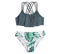 Topgrowth Filles Maillots de Bain Deux Pièces Maillot de Bain Fille Deux Pièces Bikini Impression Belle Bikini Ensemble Filles Pour 7-14 Ans Beachwear, Z6-marine militaire, 9-10 ans