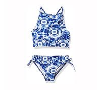 Topgrowth Filles Maillots de Bain Deux Pièces Maillot de Bain Fille Deux Pièces Bikini Impression Belle Bikini Ensemble Filles Pour 7-14 Ans Beachwear, Z8-bleu, 11-12 ans
