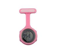 TopHomer 1 montre gousset numérique, affichage numérique, silencieuse, électronique, lumineuse, montre d'infirmière avec broche / montre d'infirmière à clipser pour homme et femme, rose, Moderne
