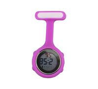 TopHomer 1 montre gousset numérique, affichage numérique, silencieuse, électronique, lumineuse, montre d'infirmière avec broche / montre d'infirmière à clipser pour homme et femme, violet, Moderne