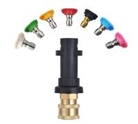 TopHomer Adaptateur pour nettoyeur haute pression - Raccord femelle à connexion rapide de 6,35 mm avec 7 buses - Compatible avec Karcher K2 K3 K4 K5 K6 K7