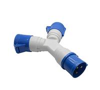 TopHomer Adaptateur Prise Industrielle IP44 - Connecteur 220V pour Camping-Car, Bateau et Chantier | 2 Prises 32A | Boîtier Ignifuge