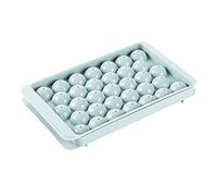 TopHomer Bac à glaçons Rond avec Couvercle Moule à glaçons pour congélateur avec récipient Mini bac à glaçons Circulaire pour Whisky, Eau, Cocktails, vin, crème glacée, Chocolat Bleu