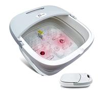 TopHomer Bain de Pieds Pliable 500W, Spa Électrique avec Chauffage, Bulles, 4 Rouleaux de Massage et Vibration, Hydromasseur pour Relaxation des Pieds Fatigués