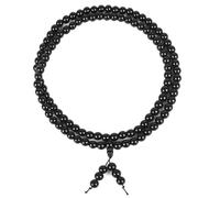 TopHomer Bracelet de 108 perles - Collier de perles de prière bouddhiste, 2 styles : perles lisses et motif dragon, accessoire Feng Shui pour femme/homme, Eine Grösse, obsidienne, Pas de gemme