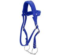 TopHomer Bridon avec rênes, rouge, harnais réglable, mors de cheval avec coussin doux pour cheval, petit, bleu