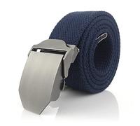 TopHomer Ceinture en toile bleue de 120 cm pour homme et femme, ceinture de travail en toile avec boucle en métal robuste à dégagement rapide pour l'entraînement, les loisirs, le travail, les sports