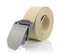 TopHomer Ceinture en toile kaki de 130 cm pour homme et femme, ceinture de travail en toile avec boucle en métal robuste à dégagement rapide pour l'entraînement, les loisirs, le travail, les sports de