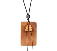 TopHomer Collier Feng Shui - Amulette en bois naturel avec symbole de citrouille - Pendentif Fengshui chinois pour homme et femme - Collier en bois comme décoration élégante et idée cadeau
