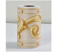 TopHomer Frise de papier peint autocollante - Argenté/jaune - Pour salle de bain - Étanche - Bordure de cuisine - Bordure de carrelage en relief, 1 Pièce Jaune.