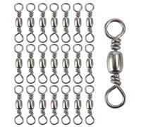 TopHomer - Lot de 100 emérillons de pêche pivotants de 12#, 100 pièces, 1,4 cm, haute résistance, anneau solide, pour ligne de pêche, appât, connecteur d'hameçon, accessoires de conversion pour eau