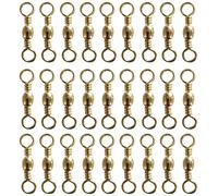 TopHomer Lot de 100 émerillons de pêche pivotants solides pour eau salée ou eau douce, taille 10# (doré)