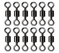 TopHomer Lot de 100 émerillons pivotants haute résistance pour pêche en eau salée et eau douce Noir