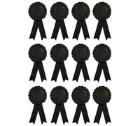 TopHomer Lot de 12 rubans vierges de récompense rosace pour la 1ère place, pour les compétitions scolaires, noir