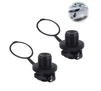 TopHomer Lot de 2 bouchons de valve Boston de rechange 2 en 1 en plastique robuste avec anneau anti-perte, bouchon de gonflage rapide anti-fuite pour canots pneumatiques en caoutchouc, kayaks, radeaux