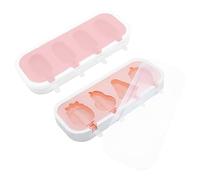 TopHomer Lot de 2 moules à glace réutilisables en silicone - Sans BPA - Avec 8 tiges en plastique - Rose