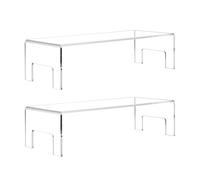 TopHomer Lot de 2 Présentoirs Rectangulaires en Acrylique Transparent pour Figurines, Desserts, Bijoux et Objets de Collection, 3 mm D'épaisseur, 17,5 x 7,1 x 7,1 cm