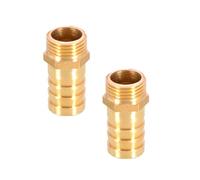 TopHomer Lot de 2 Raccords de Tuyau BSP en Laiton 19 mm Cannelés x G1/2 Mâle, Fileté BSP Coupleur en Cuivre