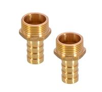 TopHomer Lot de 2 raccords de tuyau BSP en laiton 19 mm cannelés x G1 mâle, raccord fileté BSP mâle