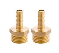 TopHomer Lot de 2 raccords de tuyau cannelés en laiton G 1,27 cm, adaptateur de tuyau d'arrosage, raccord de tuyau d'arrosage pour carburant, air, gaz, eau, huile (8 mm)