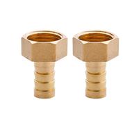 TopHomer Lot de 2 raccords de tuyau cannelés en laiton G 1,27 cm, adaptateur de tuyau d'arrosage, raccord de tuyau d'arrosage pour carburant, air, gaz, eau, huile (12 mm)